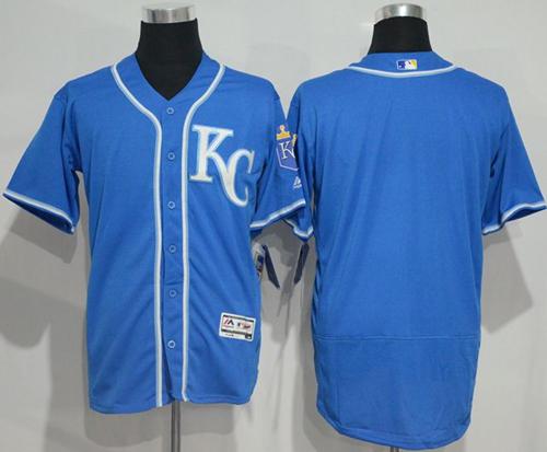Royals Blank Royal Blue Flexbase Authentic Collection Stitched MLB Jersey - Click Image to Close